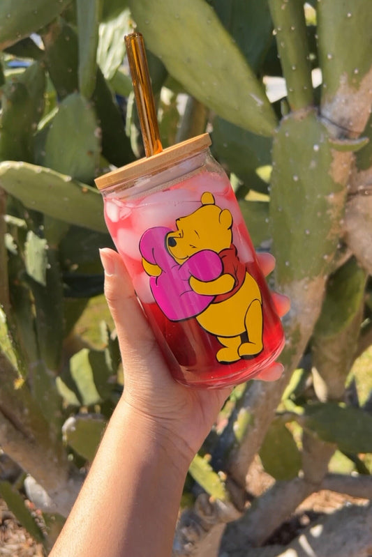 Pooh Bear Glass Cup